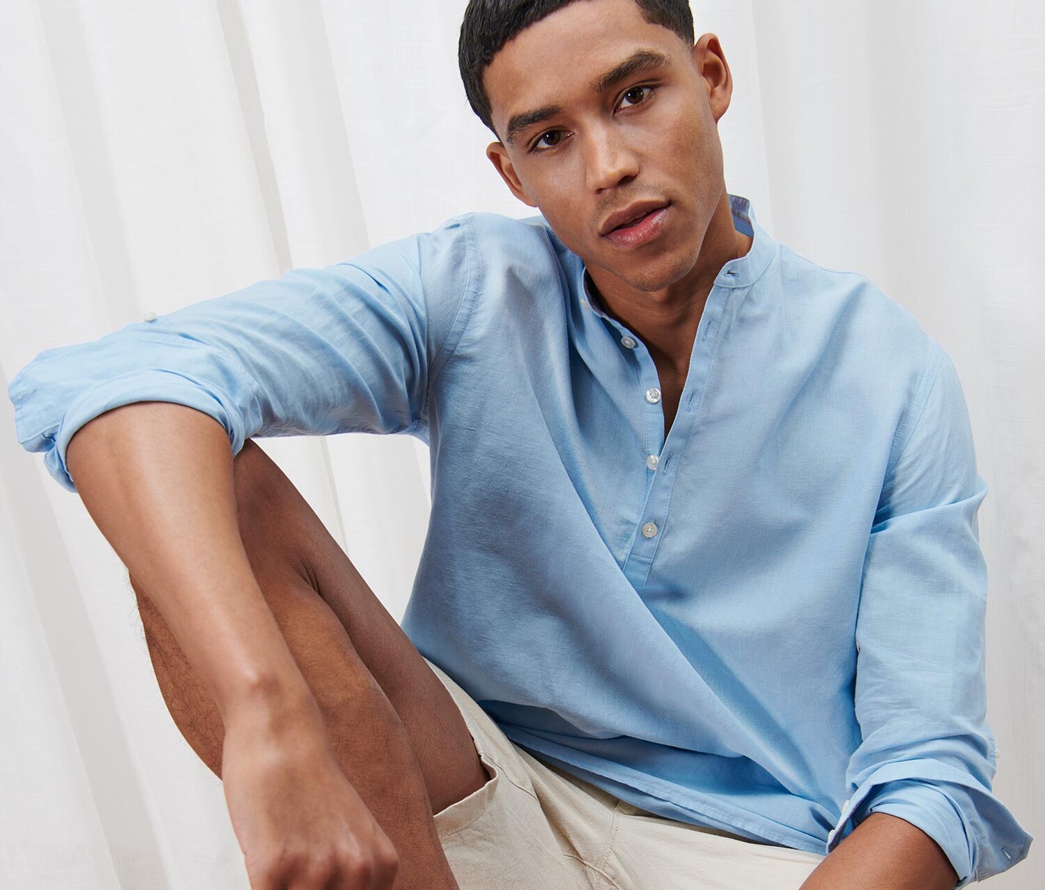 Рубашка с льном Tchibo, светло-синий
Рубашка с льном Tchibo, светло-синий