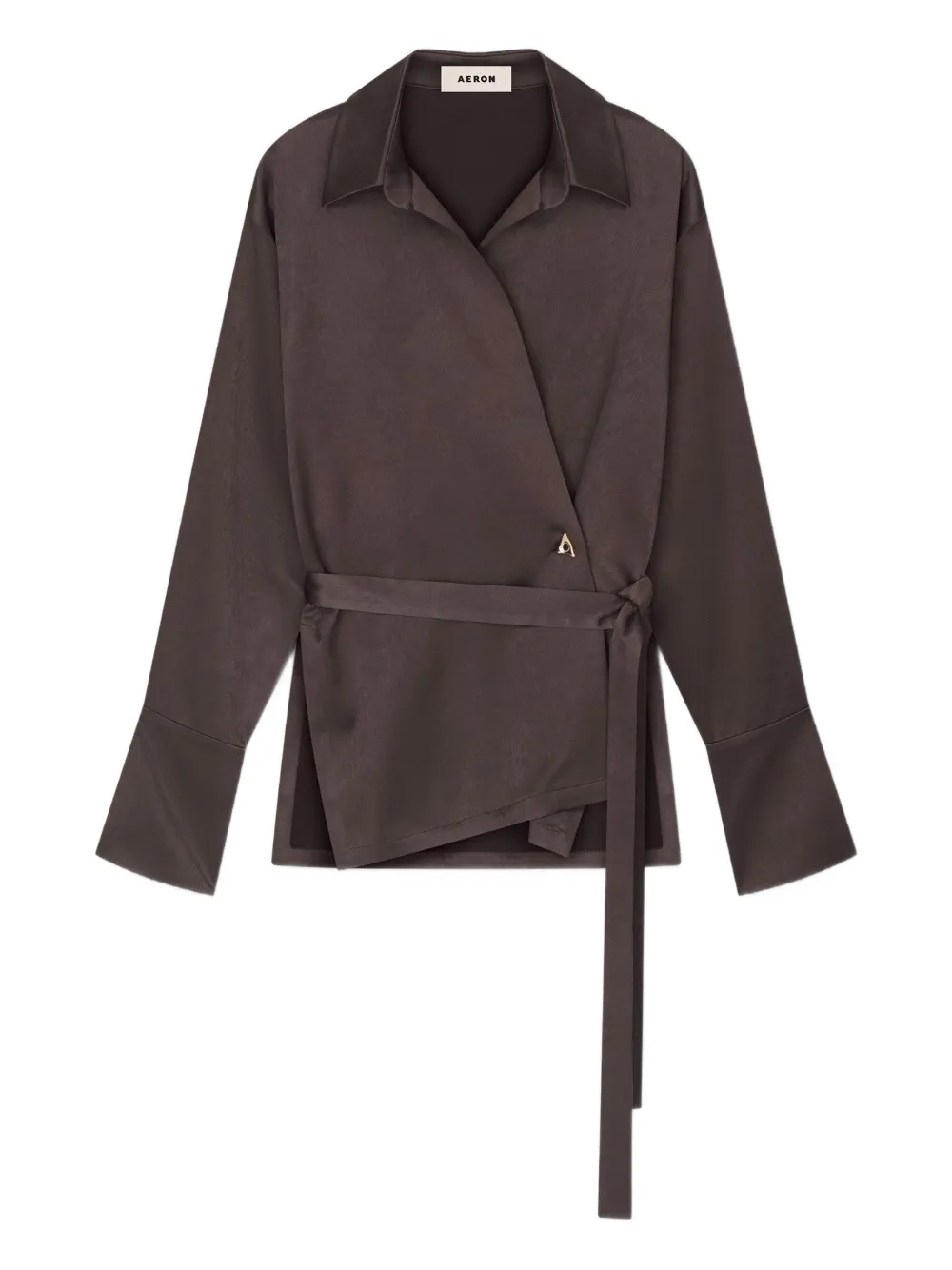 Атласная рубашка с запахом Aeron, коричневый
Атласная рубашка с запахом Aeron, коричневый