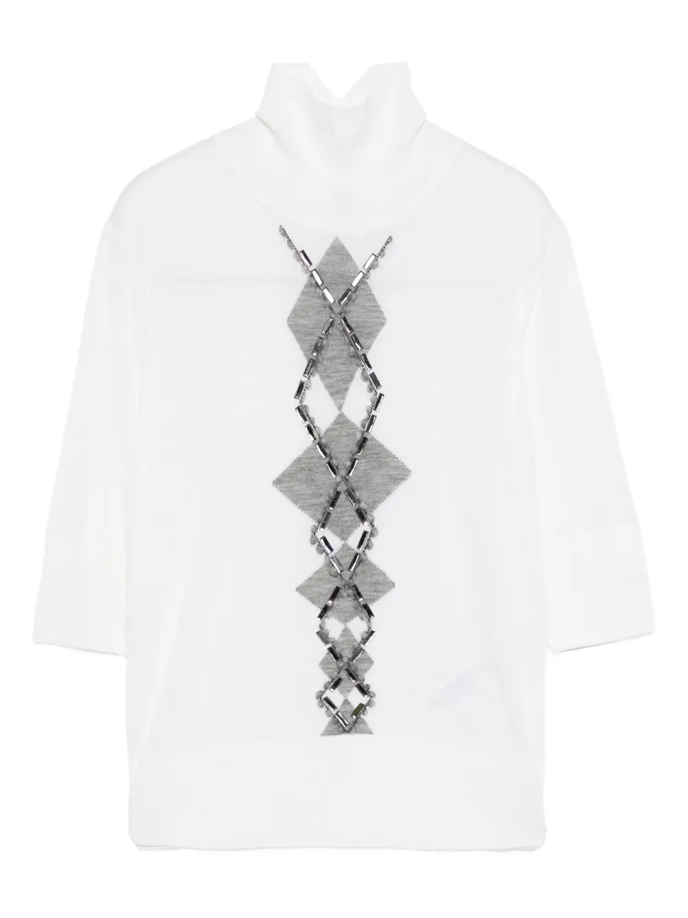 Декорированный свитер с высоким воротником Ermanno Scervino, белый
Декорированный свитер с высоким воротником Ermanno Scervino, белый