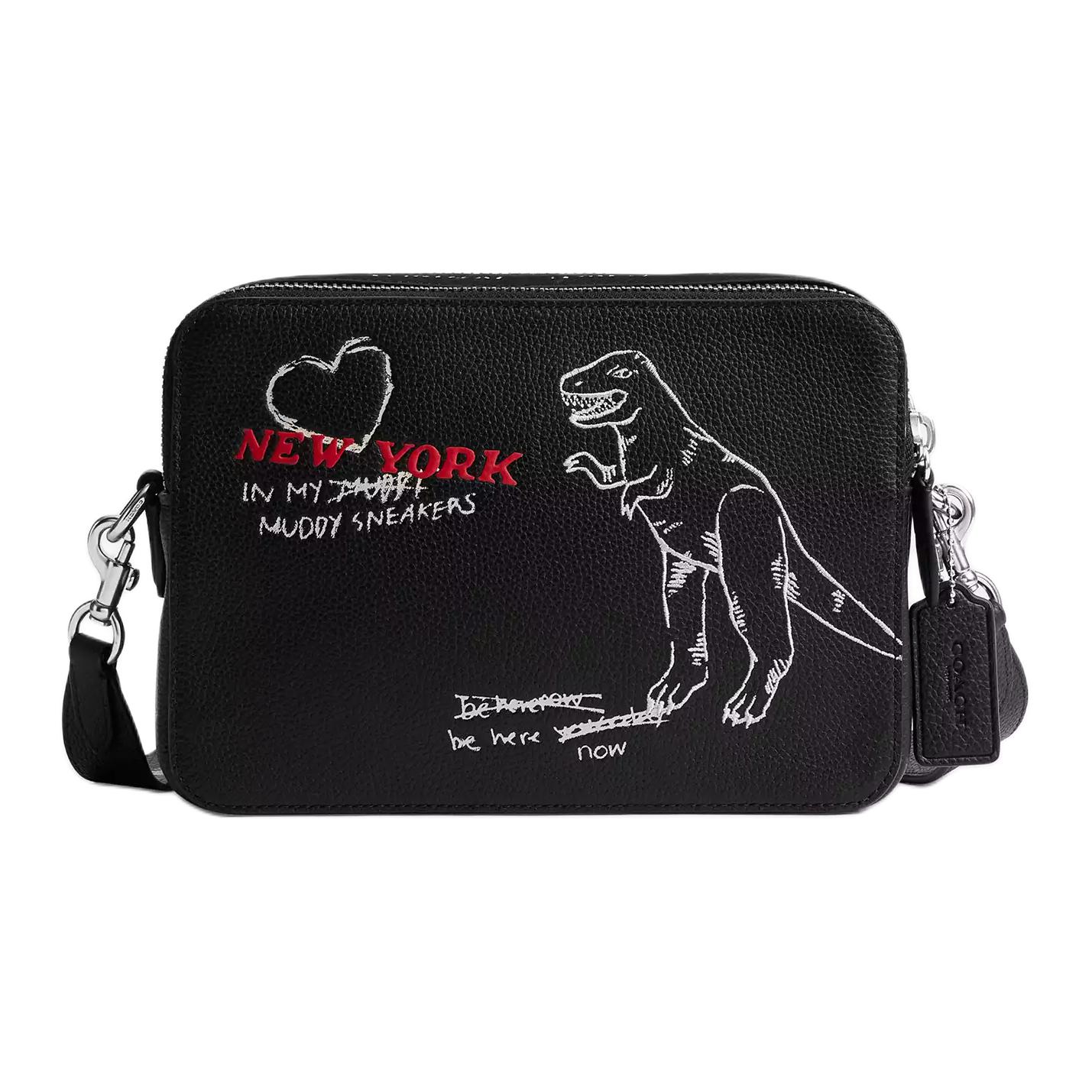 COACH Полированный кожаный плечевой портфель из кожи личи среднего размера черный мужской 
COACH Полированный кожаный плечевой портфель из кожи личи среднего размера черный мужской