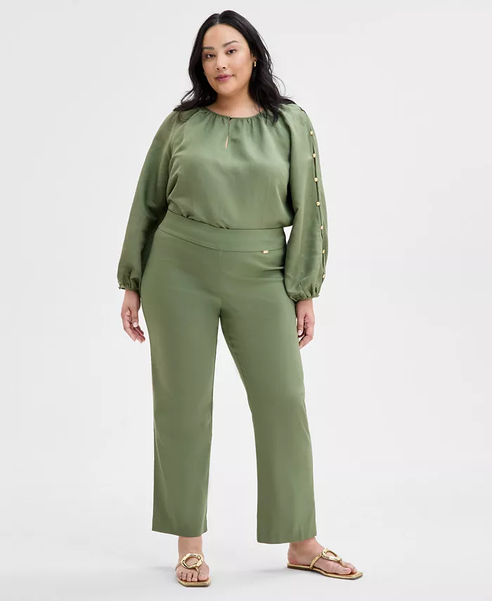 Прямые брюки мид-райз на резинке больших размеров I.N.C. International Concepts, зеленый
Прямые брюки мид-райз на резинке больших размеров I.N.C. International Concepts, зеленый