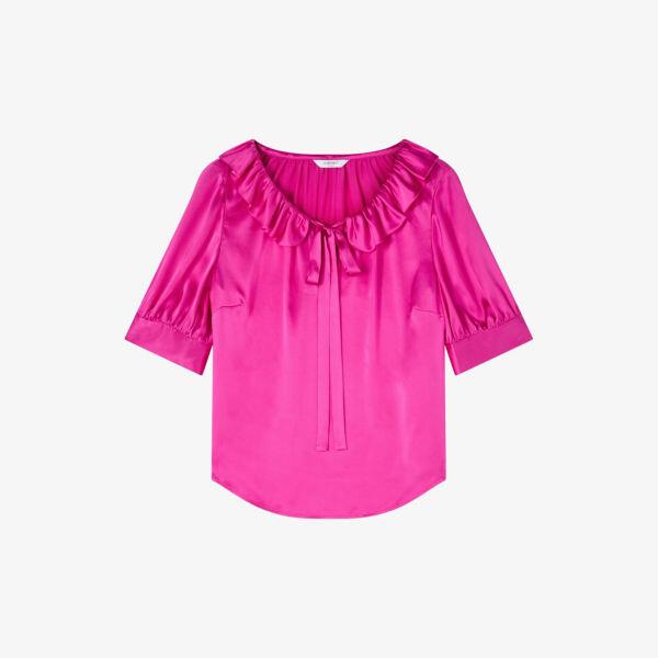 Блузка из шелкового атласа с оборкой на шее от Coco Lk Bennett, розовый
Блузка из шелкового атласа с оборкой на шее от Coco Lk Bennett, розовый