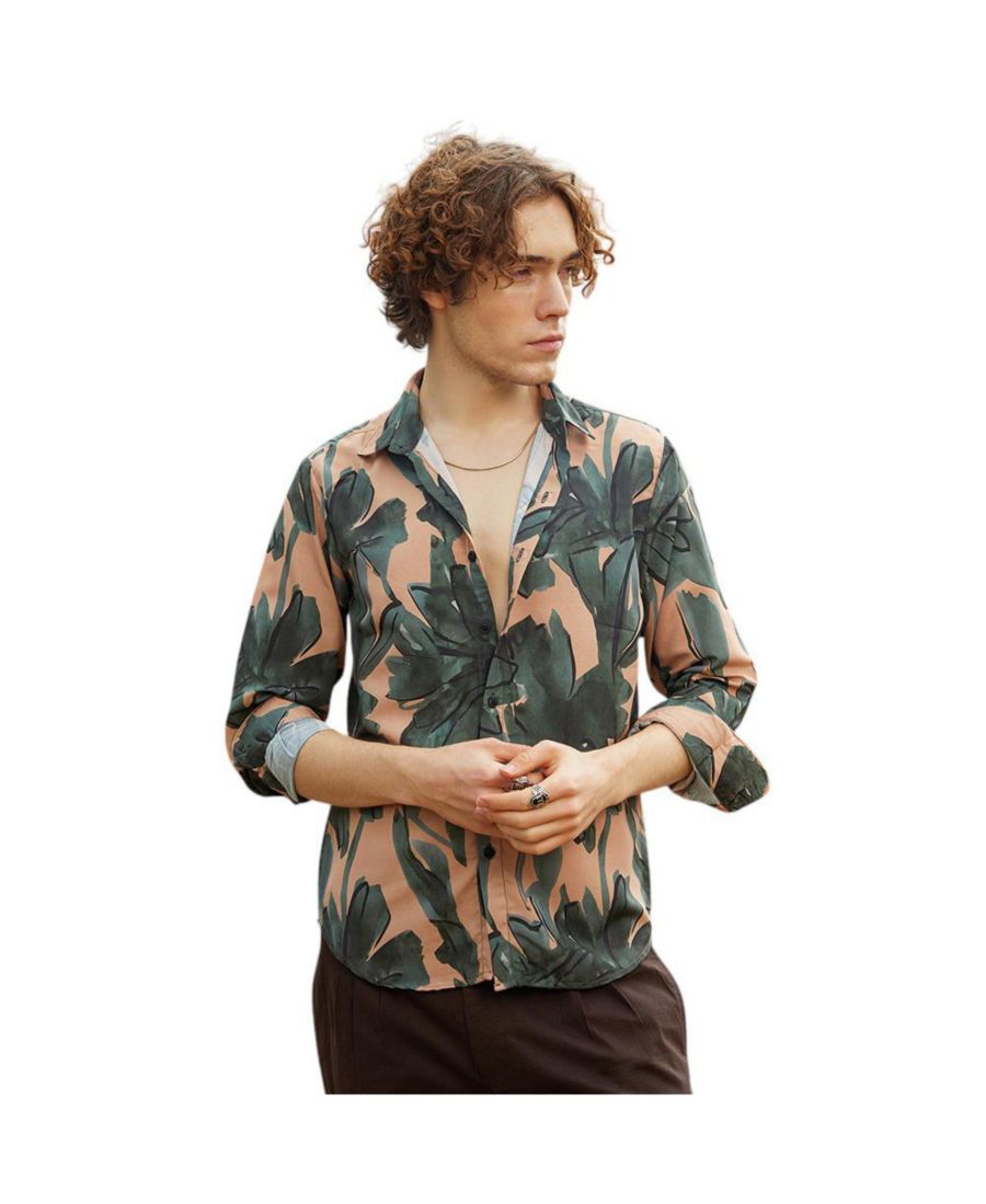 Мужская рубашка с художественным растительным рисунком Campus Sutra, Green
Мужская рубашка с художественным растительным рисунком Campus Sutra, Green