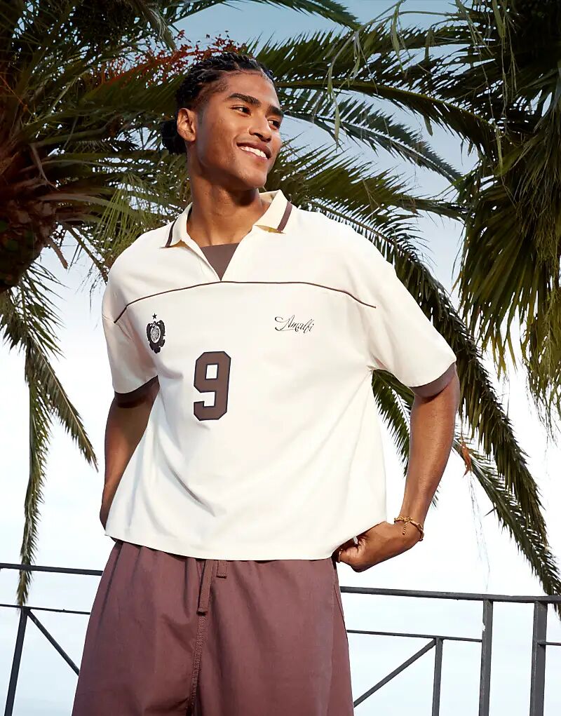 Спортивная рубашка-поло свободного кроя ASOS DESIGN кремового цвета с окантовкой
Спортивная рубашка-поло свободного кроя ASOS DESIGN кремового цвета с окантовкой