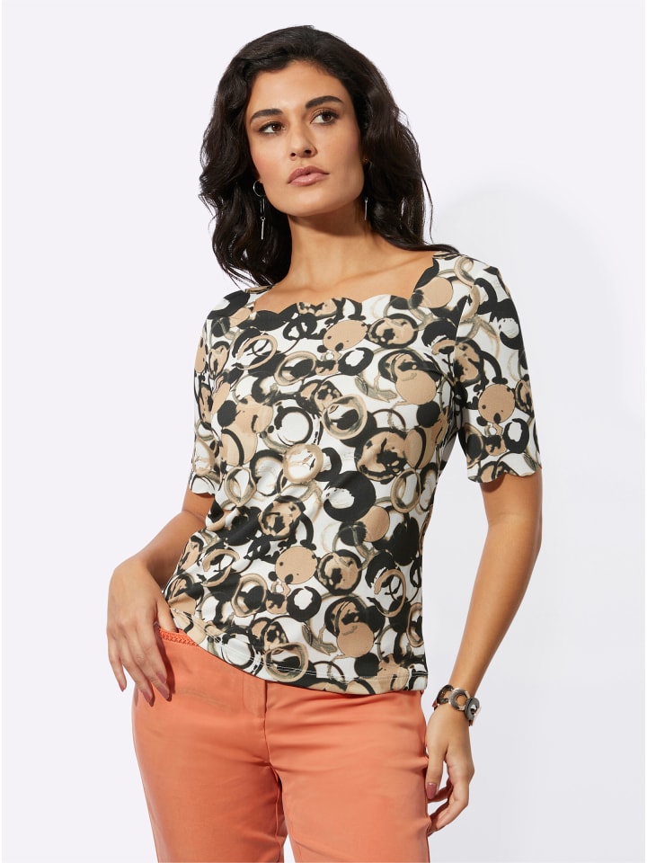 Рубашка с короткими рукавами цвета экрю с черным принтом creation L
Рубашка с короткими рукавами цвета экрю с черным принтом creation L