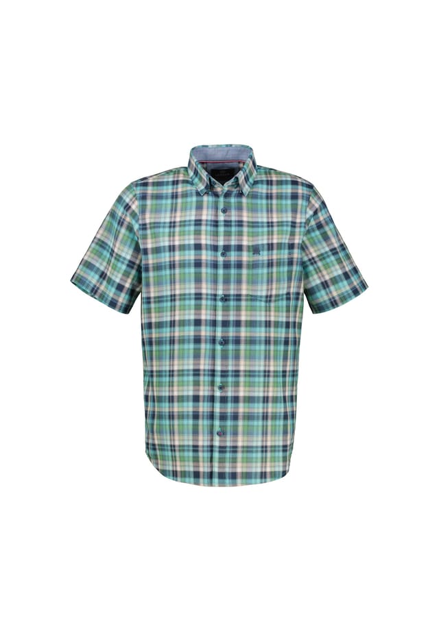 Рубашка в клетку с коротким рукавом структурированного качества Lerros, зеленый
Рубашка в клетку с коротким рукавом структурированного качества Lerros, зеленый