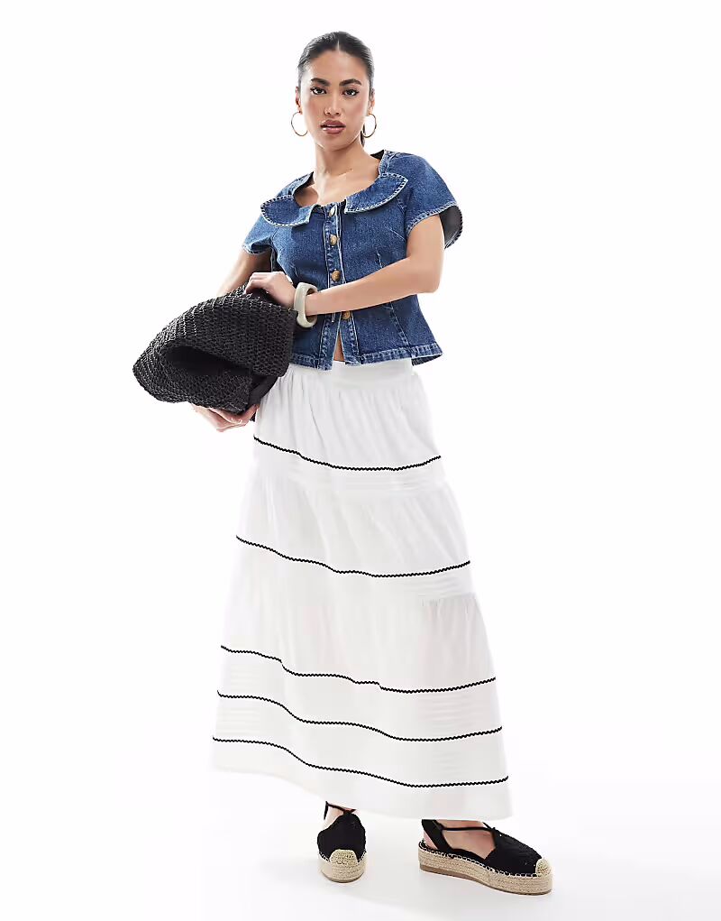 Юбка миди New Look Ric Rac многоуровневая белого цвета
Юбка миди New Look Ric Rac многоуровневая белого цвета