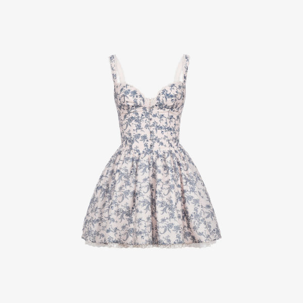 Платье мини корсет House Of Cb Brigitte из смесового льна с принтом, мультиколор 
Платье мини корсет House Of Cb Brigitte из смесового льна с принтом, мультиколор