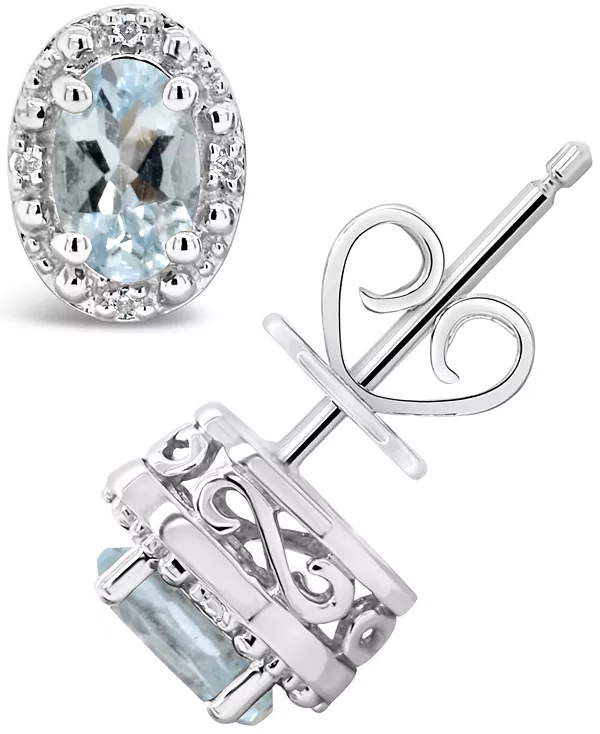 Серьги-Гвоздики с аквамарином (3/4 карата) и бриллиантами в стерлинговом серебре Macy'S, aquamarine
Серьги-Гвоздики с аквамарином (3/4 карата) и бриллиантами в стерлинговом серебре Macy'S, aquamarine