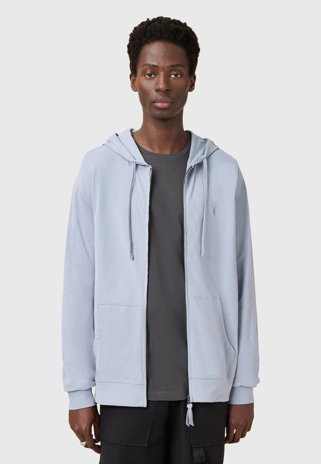 Толстовка на молнии BRACE AllSaints, светло-голубой 
Толстовка на молнии BRACE AllSaints, светло-голубой