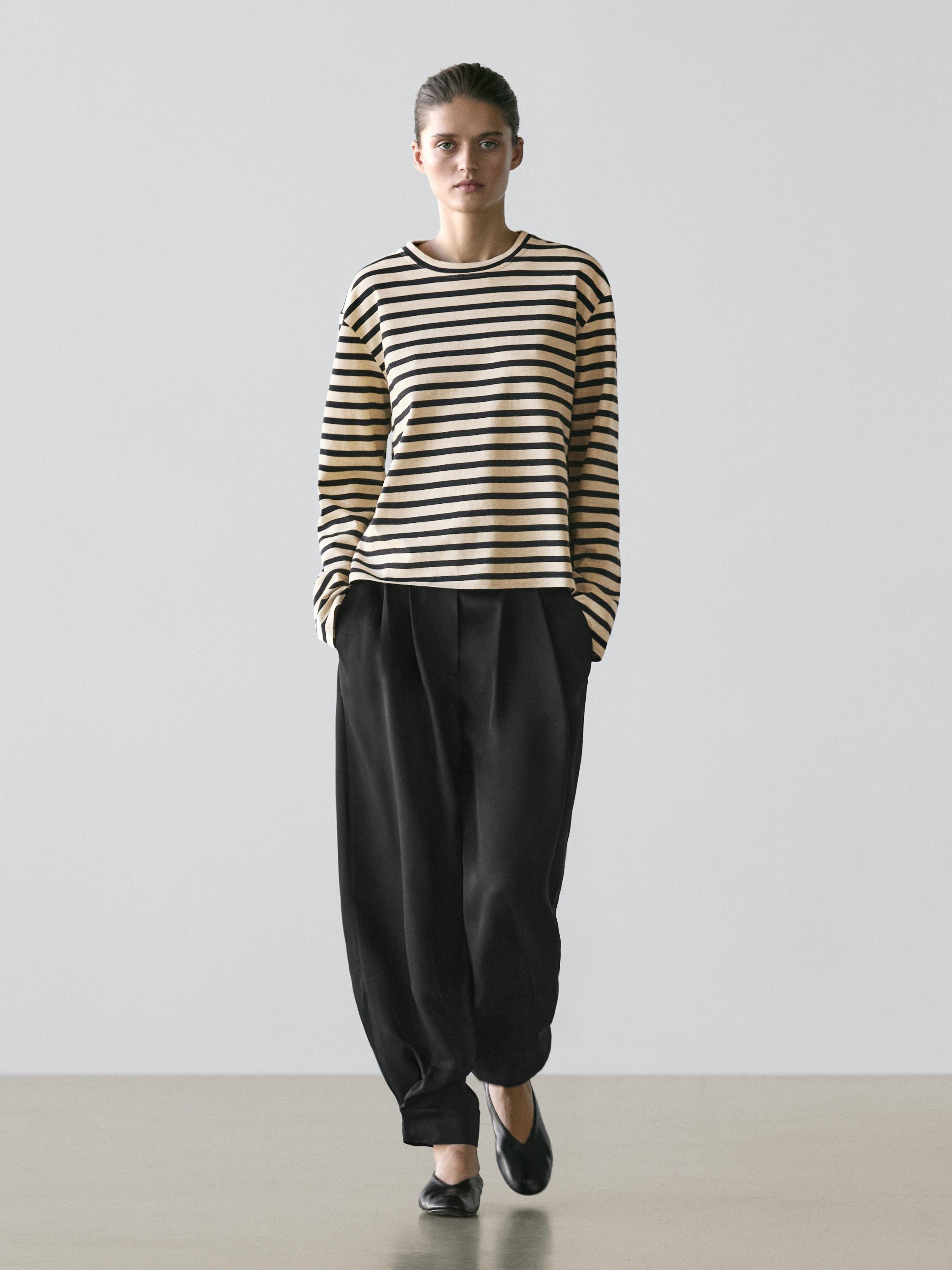 Оверсайз-футболка в полоску из хлопковой смеси Massimo Dutti, vanilla, Желтый, Оверсайз-футболка в полоску из хлопковой смеси Massimo Dutti, vanilla
Оверсайз-футболка в полоску из хлопковой смеси Massimo Dutti, vanilla, Желтый, Оверсайз-футболка в полоску из хлопковой смеси Massimo Dutti, vanilla