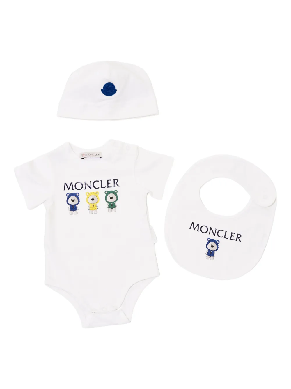 Комплект для новорожденного с принтом Moncler Enfant, белый
Комплект для новорожденного с принтом Moncler Enfant, белый
