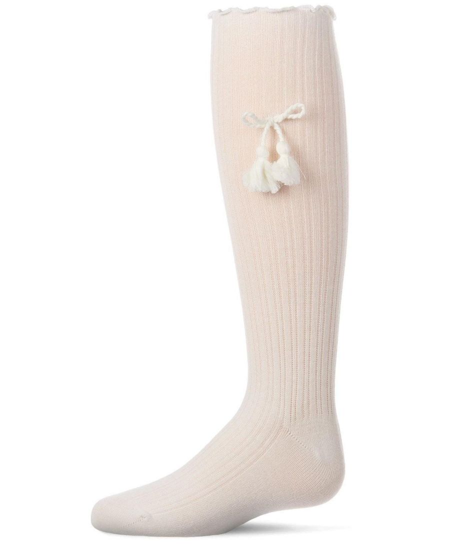 Высокие хлопковые носки до колена для девочек, отделанные кисточками и бантиками, с волнистым краем MeMoi, Winter white
Высокие хлопковые носки до колена для девочек, отделанные кисточками и бантиками, с волнистым краем MeMoi, Winter white