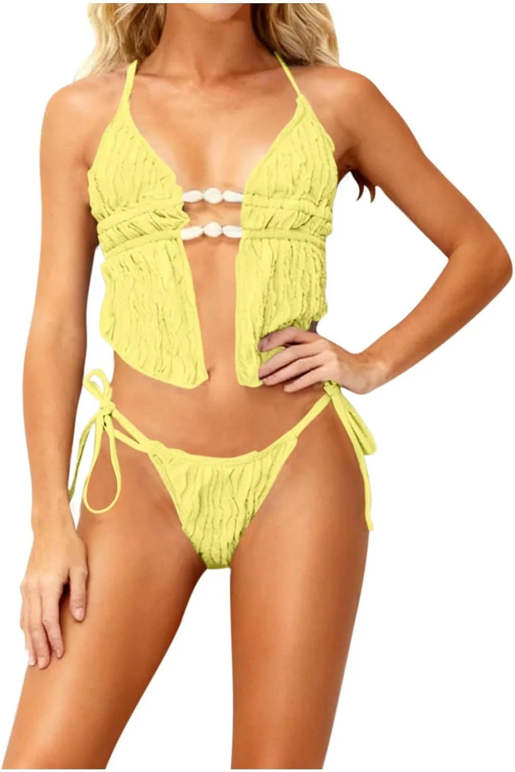 Женский купальник Backless Bikini Set с вырезом Deep V и завязками на шее
Женский купальник Backless Bikini Set с вырезом Deep V и завязками на шее