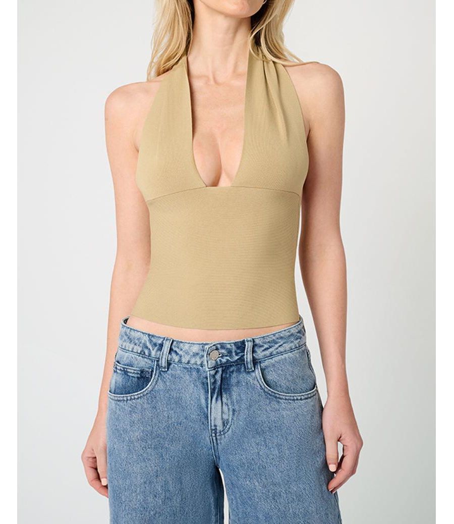 Женский вязаный топ с завязками на шее WeWoreWhat, Oat
Женский вязаный топ с завязками на шее WeWoreWhat, Oat