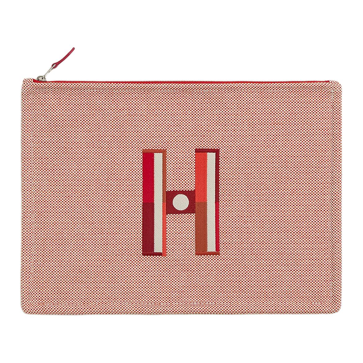 Хлопковая сумка-клатч для хранения Тубус Женская оранжевая и малиново-красная HERMES 
Хлопковая сумка-клатч для хранения Тубус Женская оранжевая и малиново-красная HERMES