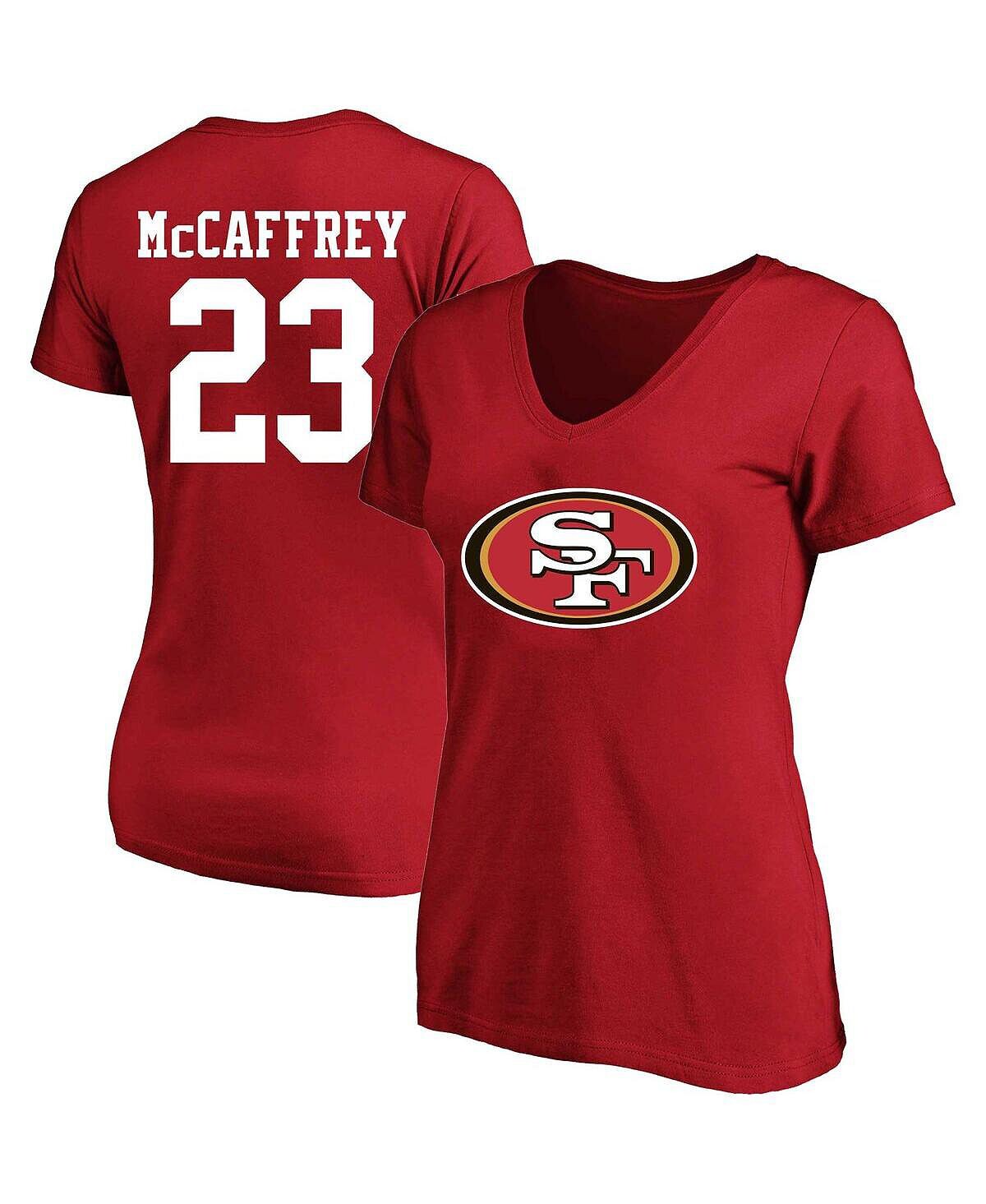 Женская фирменная футболка Christian McCaffrey Scarlet San Francisco 49ers размера плюс с именем и номером игрока с v-образным вырезом Fanatics
Женская фирменная футболка Christian McCaffrey Scarlet San Francisco 49ers размера плюс с именем и номером игрока с v-образным вырезом Fanatics