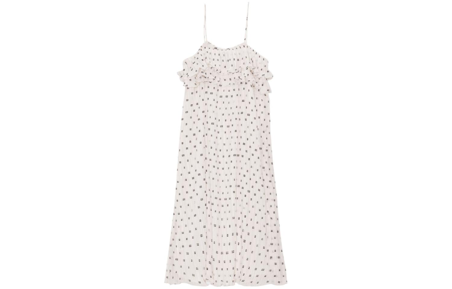 Платье миди с плиссированными рюшами и принтом монограмм GANNI, белый
Платье миди с плиссированными рюшами и принтом монограмм GANNI, белый