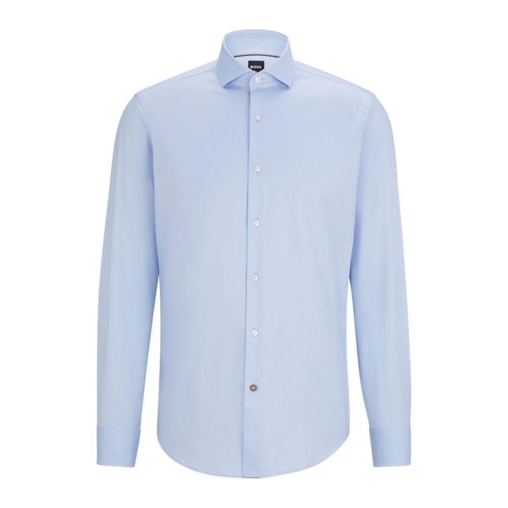 Рубашка прямого кроя из эластичного хлопкового твила BOSS, светло-голубой
Рубашка прямого кроя из эластичного хлопкового твила BOSS, светло-голубой