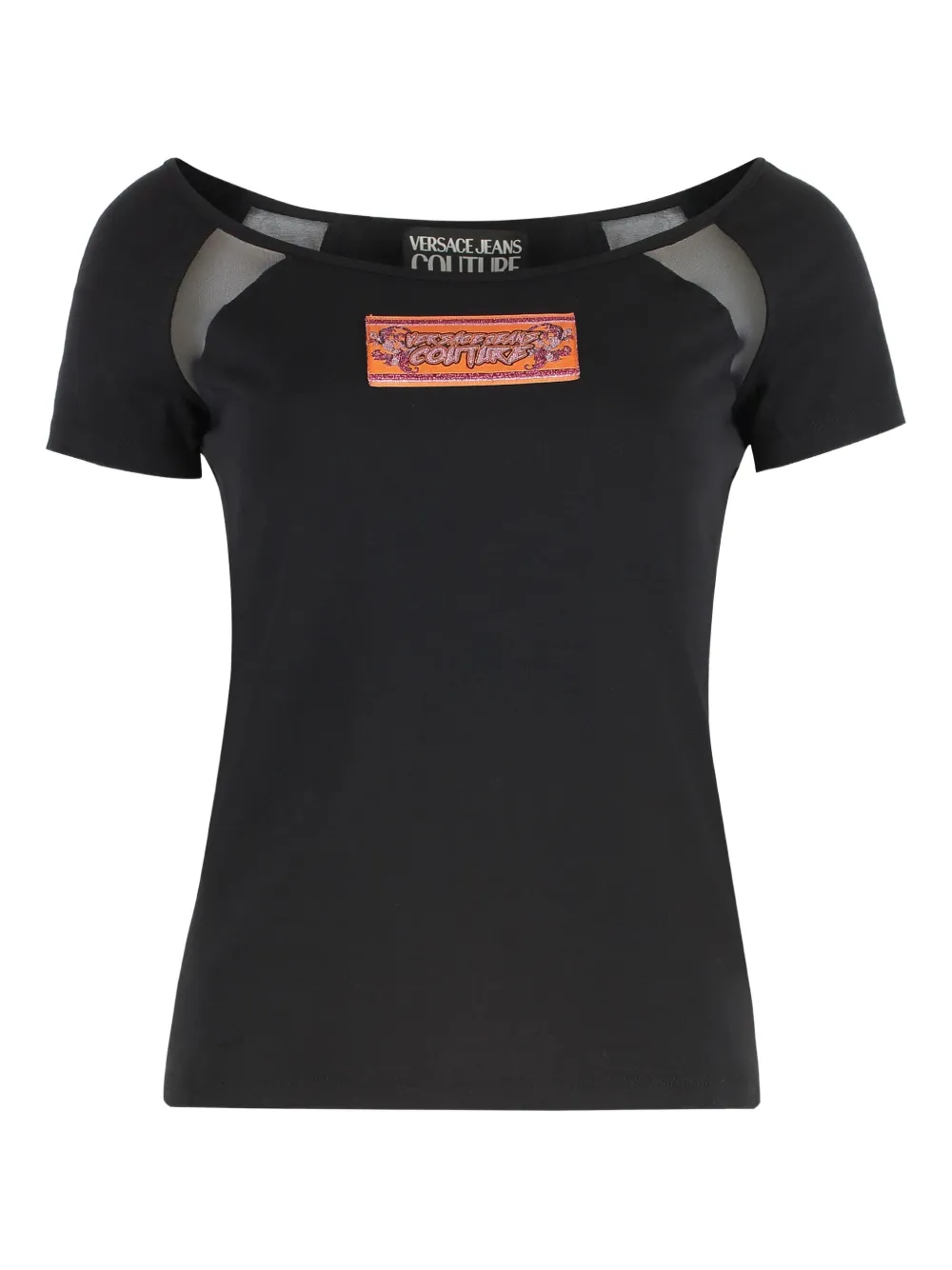 Хлопковая футболка с сетчатыми вставками Versace Jeans Couture, черный
Хлопковая футболка с сетчатыми вставками Versace Jeans Couture, черный