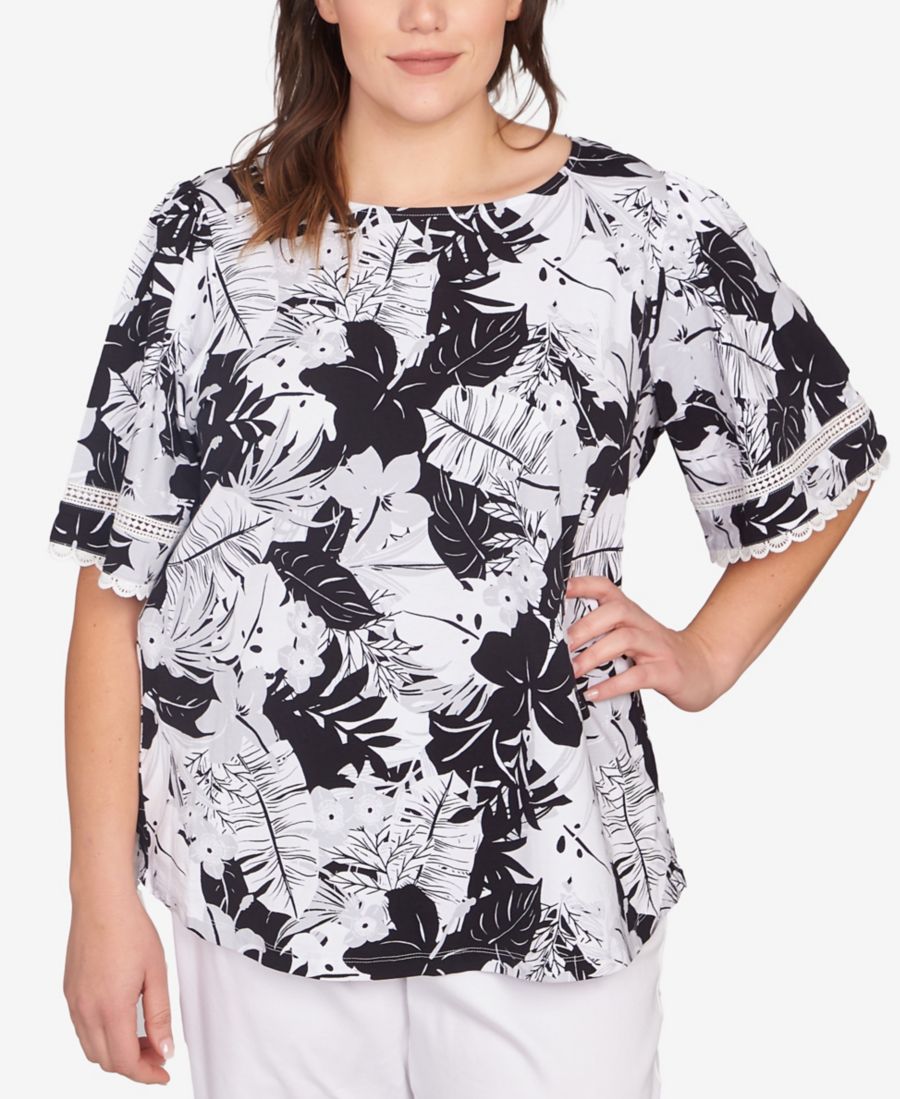 Топ с тропическим многослойным принтом больших размеров Ruby Rd, Black Multi
Топ с тропическим многослойным принтом больших размеров Ruby Rd, Black Multi