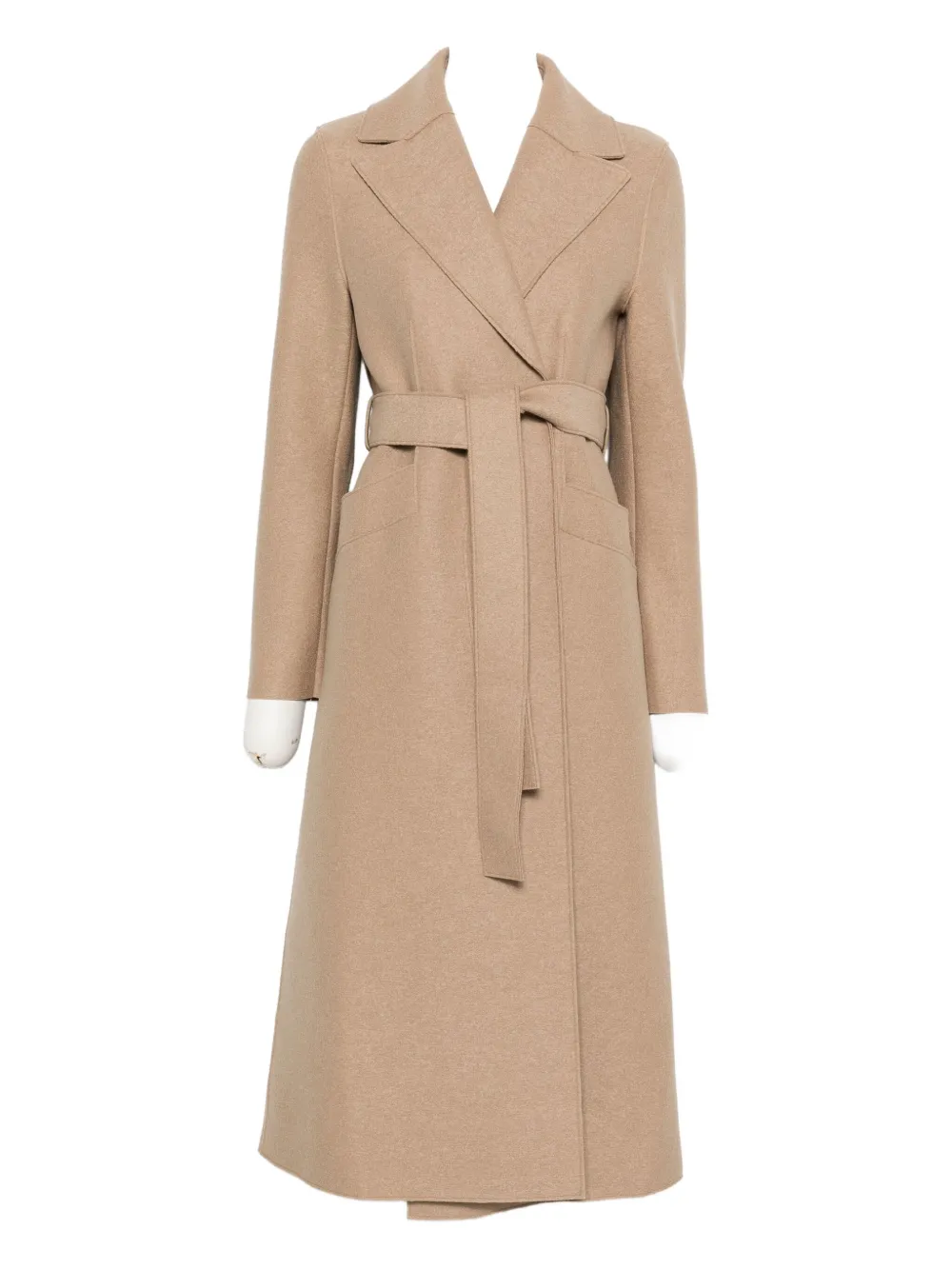 Шерстяное пальто с поясом Harris Wharf London, нейтральный 
Шерстяное пальто с поясом Harris Wharf London, нейтральный