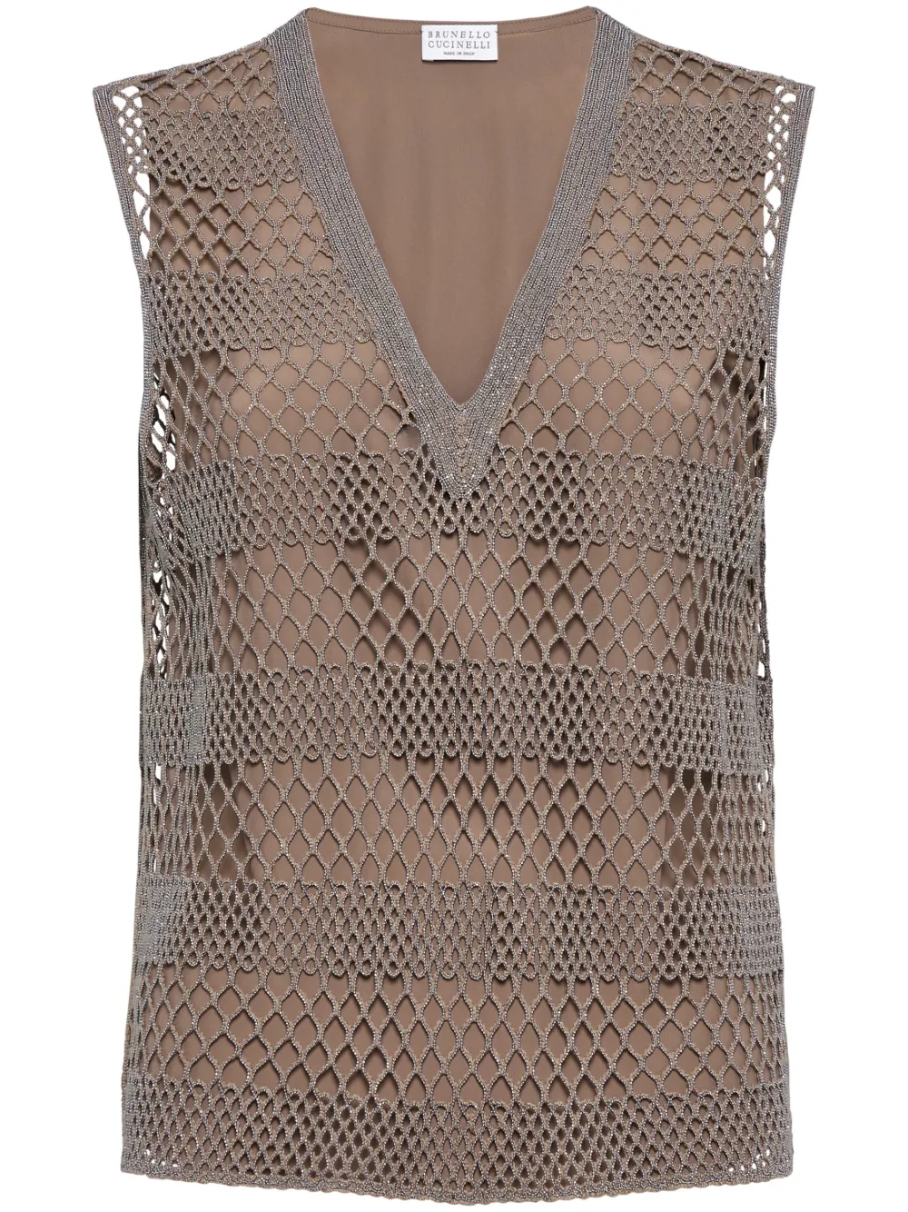 Шелковый топ рыхлой вязки Brunello Cucinelli, серый
Шелковый топ рыхлой вязки Brunello Cucinelli, серый