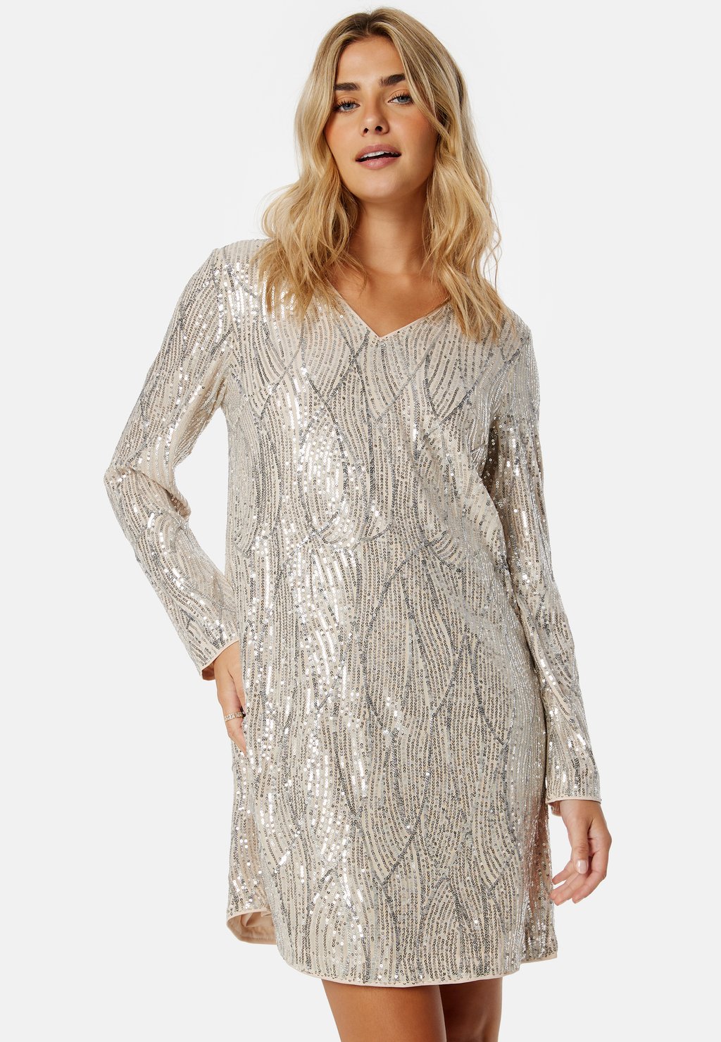 Коктейльное/вечернее платье SPARKLING LONG SLEEVE SHORT DRESS Bubbleroom, бежевый
Коктейльное/вечернее платье SPARKLING LONG SLEEVE SHORT DRESS Bubbleroom, бежевый