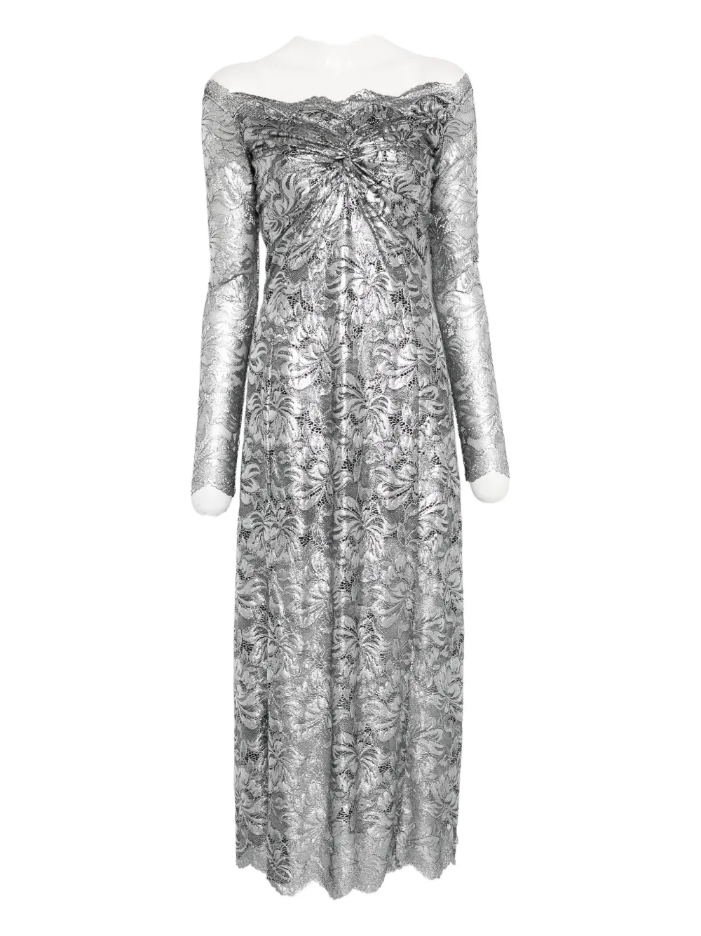 Макси-платье с цветочным принтом и открытыми плечами Rabanne, серебряный
Макси-платье с цветочным принтом и открытыми плечами Rabanne, серебряный