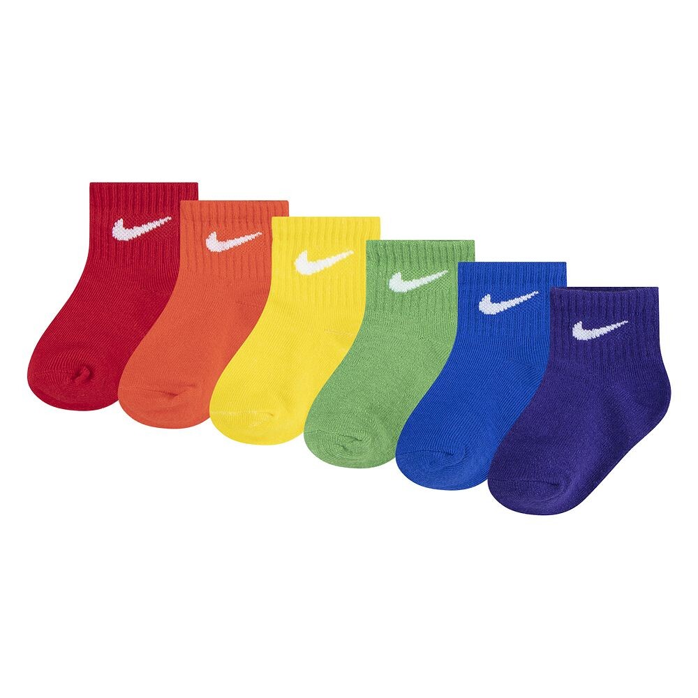 Набор из 6 носков Nike Swoosh для малышей и малышей до щиколотки, цвет Rainbow 
Набор из 6 носков Nike Swoosh для малышей и малышей до щиколотки, цвет Rainbow