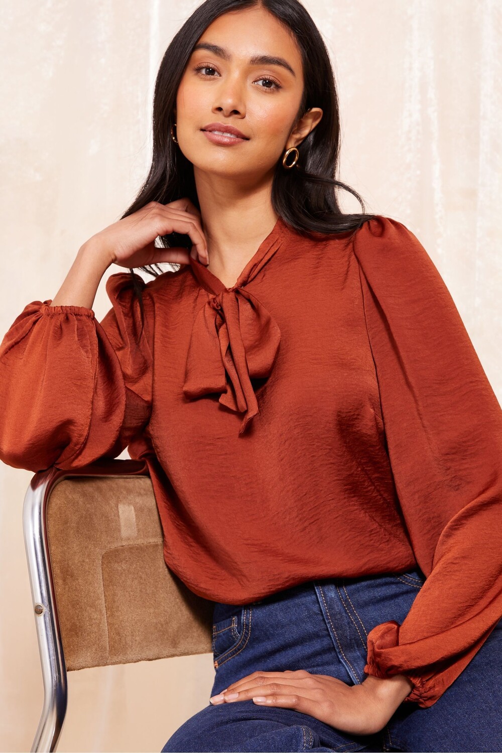 Блузка с длинным рукавом и завязкой бабочкой спереди Friends Like These, красный
Блузка с длинным рукавом и завязкой бабочкой спереди Friends Like These, красный