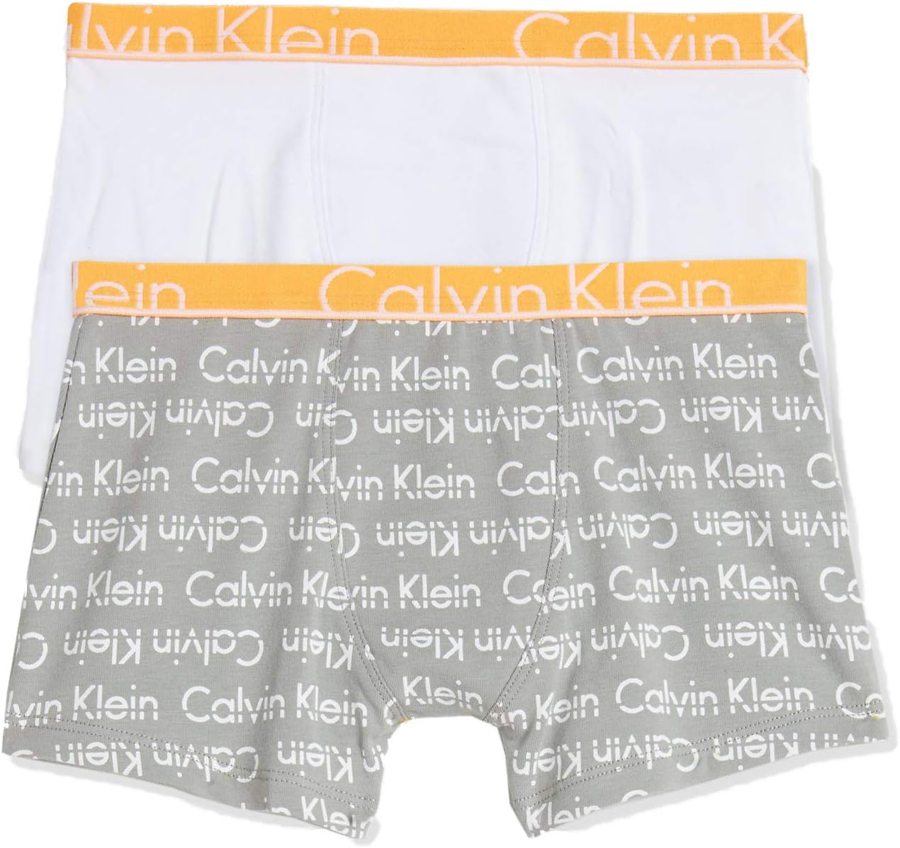 Комплект из двух хлопковых трусов-боксеров Calvin Klein для мальчиков, White(1170-031)/Yellow/Grey
Комплект из двух хлопковых трусов-боксеров Calvin Klein для мальчиков, White(1170-031)/Yellow/Grey
