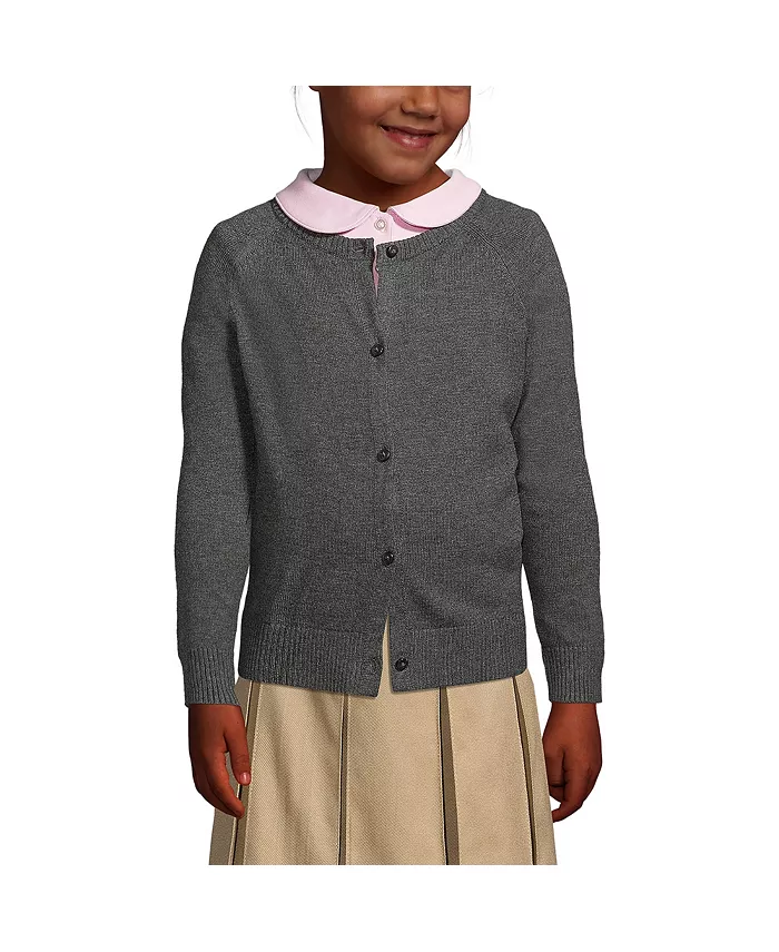 Кардиган из хлопка и модала для школьной формы девочек Lands' End, серый
Кардиган из хлопка и модала для школьной формы девочек Lands' End, серый