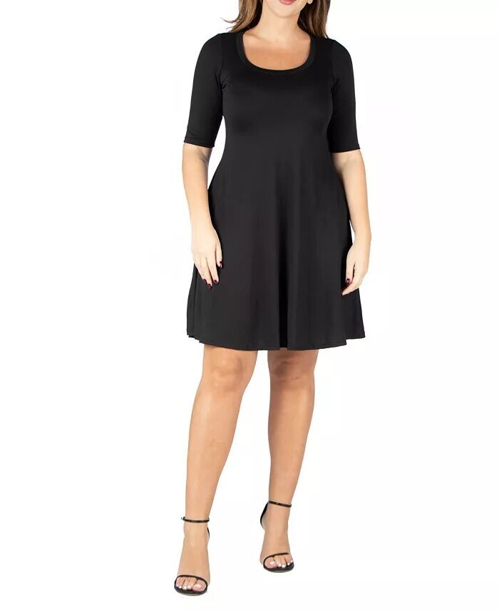 Платье до колена размера плюс 24seven Comfort Apparel, черный
Платье до колена размера плюс 24seven Comfort Apparel, черный