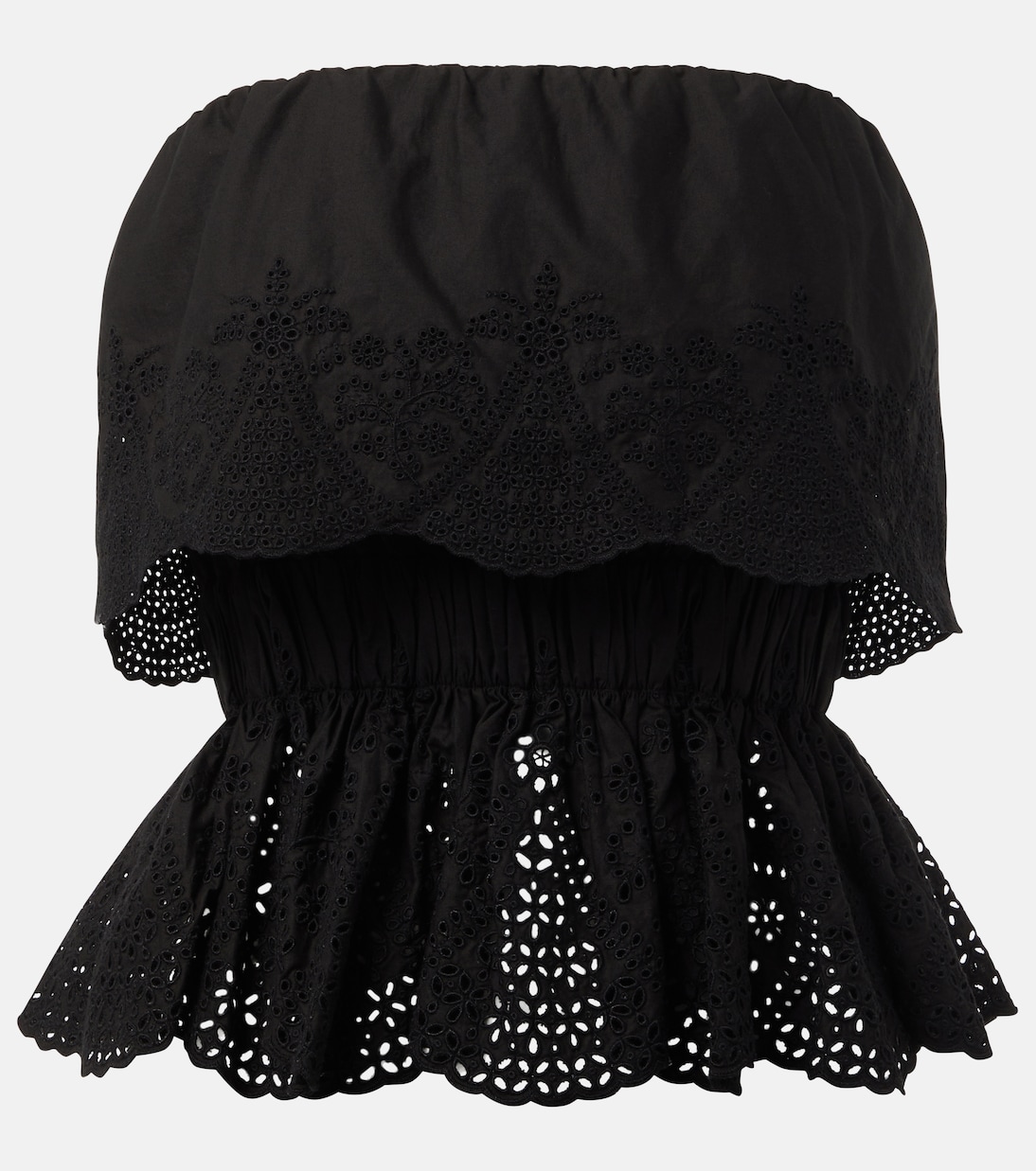 Бериловый топ с баской из хлопка Posse, черный
Бериловый топ с баской из хлопка Posse, черный