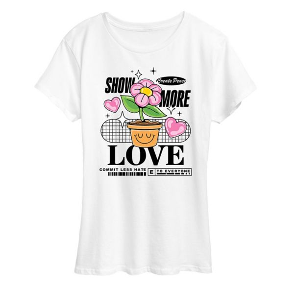 Женская футболка с принтом «Покажи больше любви» Licensed Character, белый
Женская футболка с принтом «Покажи больше любви» Licensed Character, белый