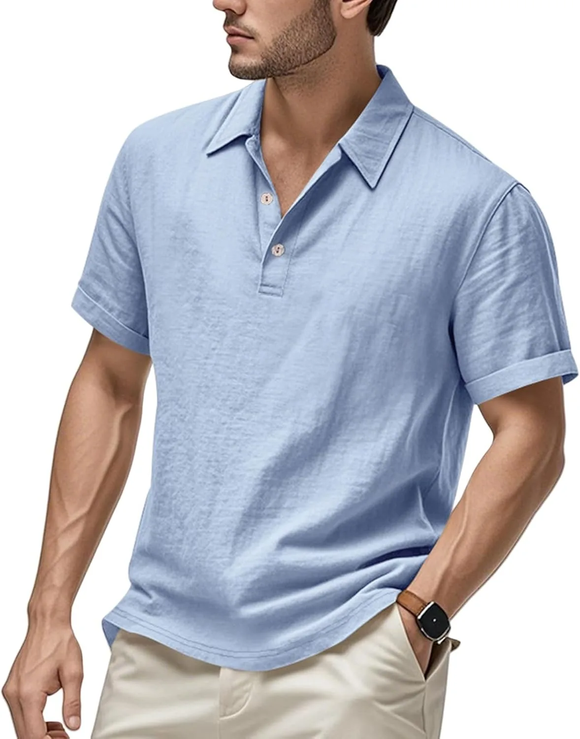 Мужская поло с коротким рукавом из льна, легкая, для лета Thatrich
Мужская поло с коротким рукавом из льна, легкая, для лета Thatrich