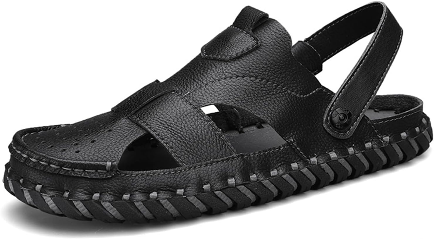 Мужские сандалии XOEKD, модные, из кожи, с закрытым носком, мягкой ручной прошивкой, летние, удобные, повседневные, без застежки, легкие, для улицы, противоскользящие, на плоской подошве, пляжные с регулируемым ремешком, черный
Мужские сандалии XOEKD, модные, из кожи, с закрытым носком, мягкой ручной прошивкой, летние, удобные, повседневные, без застежки, легкие, для улицы, противоскользящие, на плоской подошве, пляжные с регулируемым ремешком, черный