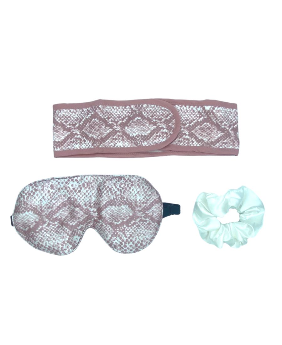 Женская атласная маска для глаз + набор для спа-процедур из микрофибры - змеиный принт Headbands of Hope, мультколор
Женская атласная маска для глаз + набор для спа-процедур из микрофибры - змеиный принт Headbands of Hope, мультколор