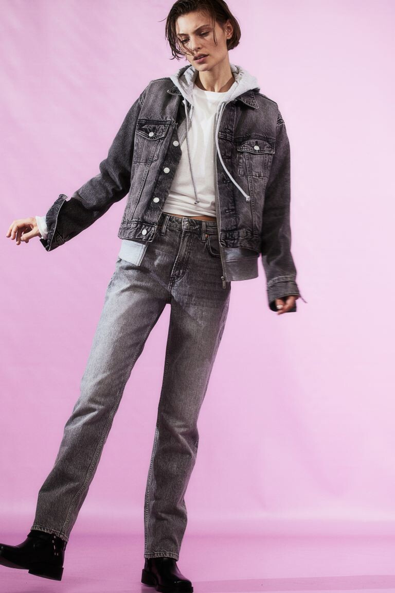 Узкие прямые высокие джинсы H&M, серый
Узкие прямые высокие джинсы H&M, серый