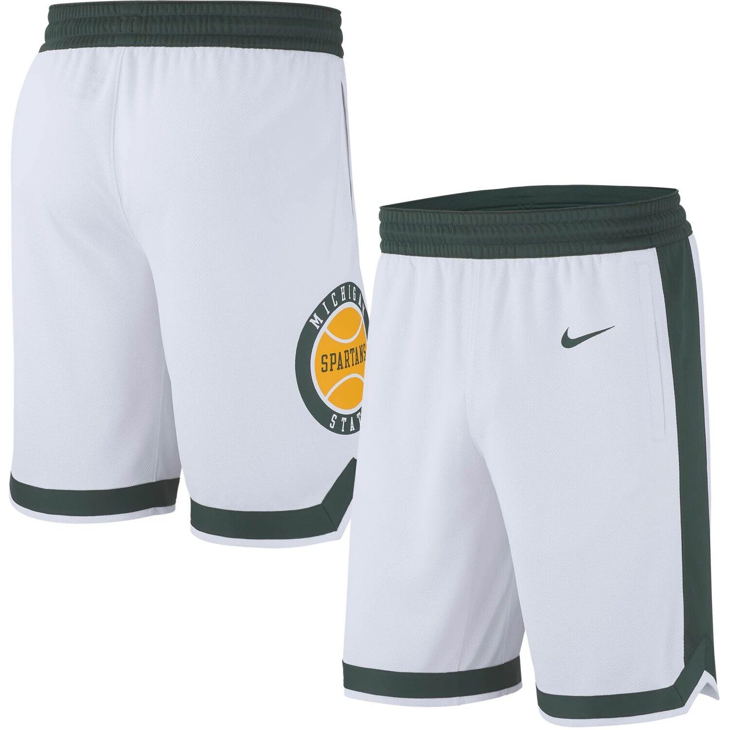 Мужские белые баскетбольные шорты в стиле ретро реплики Michigan State Spartans Nike
Мужские белые баскетбольные шорты в стиле ретро реплики Michigan State Spartans Nike