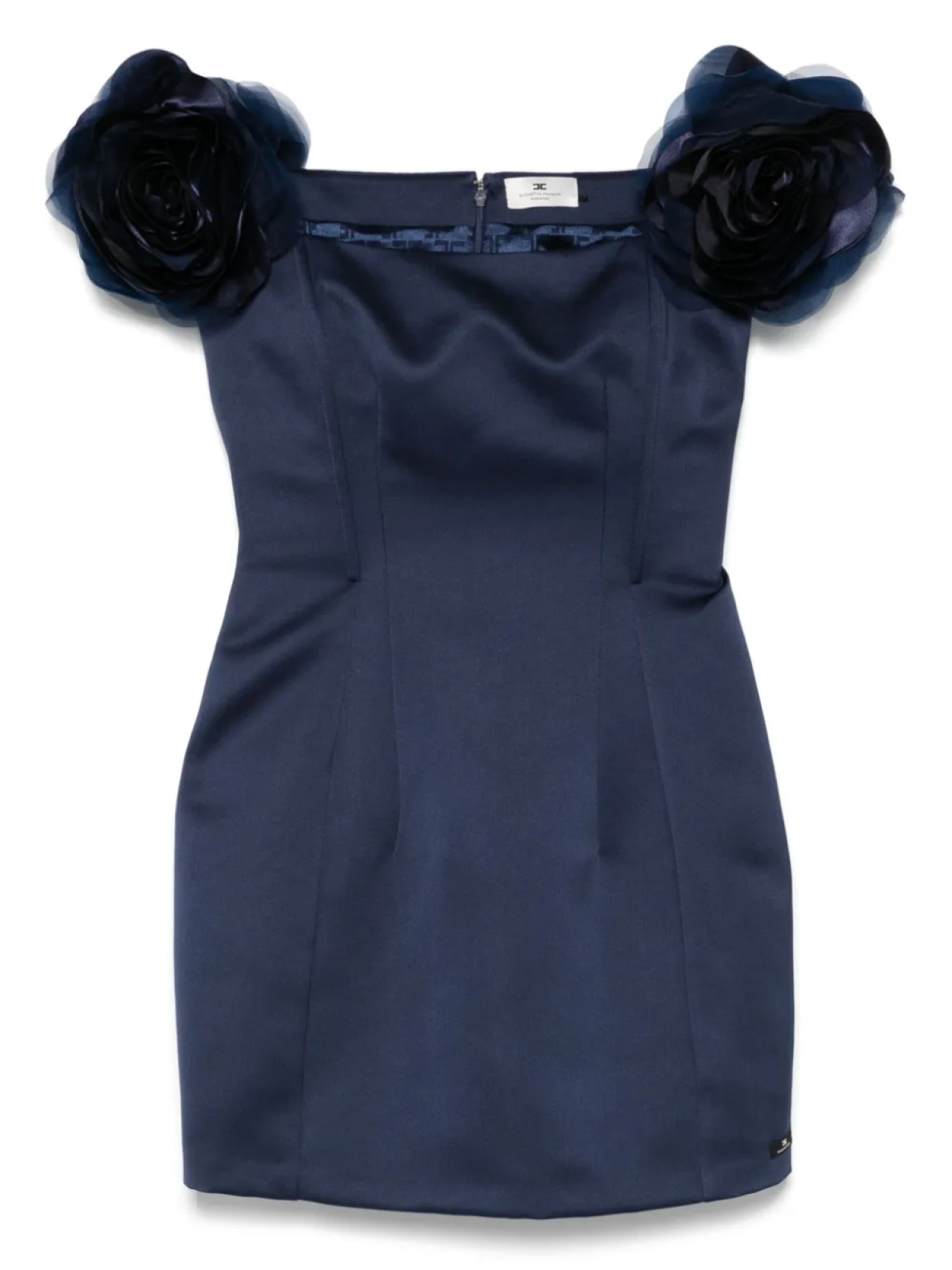 Мини-платье из атласа дюшес с цветочной аппликацией Elisabetta Franchi, синий
Мини-платье из атласа дюшес с цветочной аппликацией Elisabetta Franchi, синий