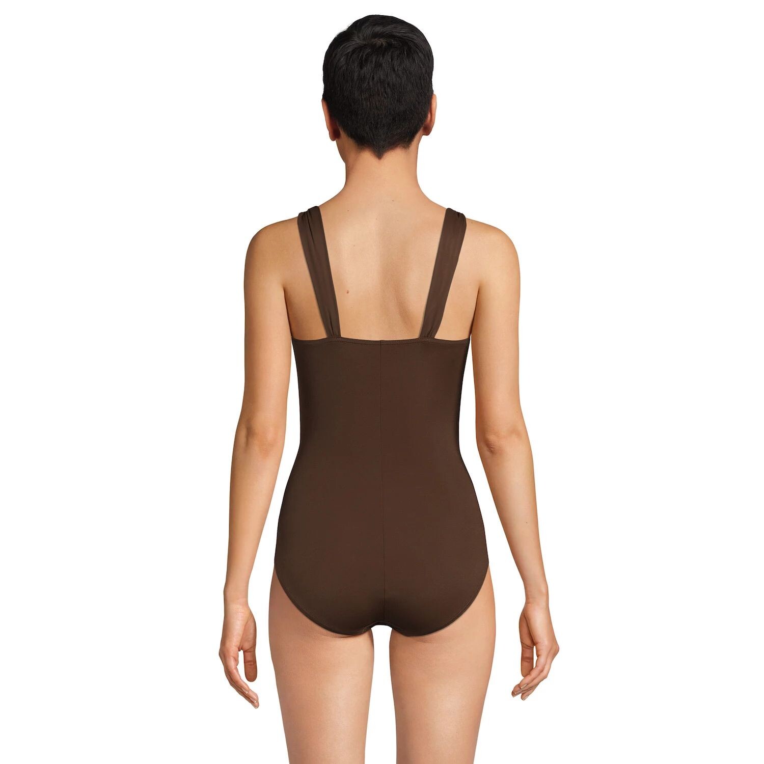 Цельный купальник Petite Lands' End Grecian Slendersuit с контролем живота Lands' End, черный 
Цельный купальник Petite Lands' End Grecian Slendersuit с контролем живота Lands' End, черный