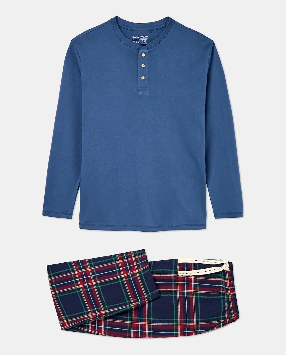 Мужская пижама из веллелы с длинным рукавом Easy Wear, синий
Мужская пижама из веллелы с длинным рукавом Easy Wear, синий