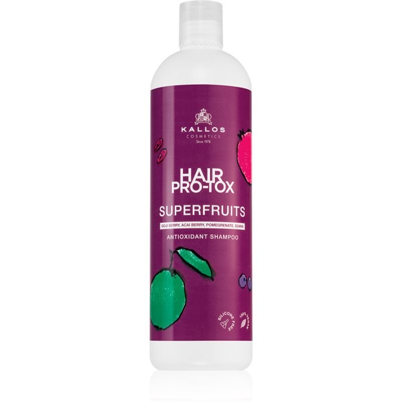 Kallos Hair Pro-Tox Superfruits, Шампунь для волос с антиоксидантами, 500 мл Kallos Cosmetics
Kallos Hair Pro-Tox Superfruits, Шампунь для волос с антиоксидантами, 500 мл Kallos Cosmetics