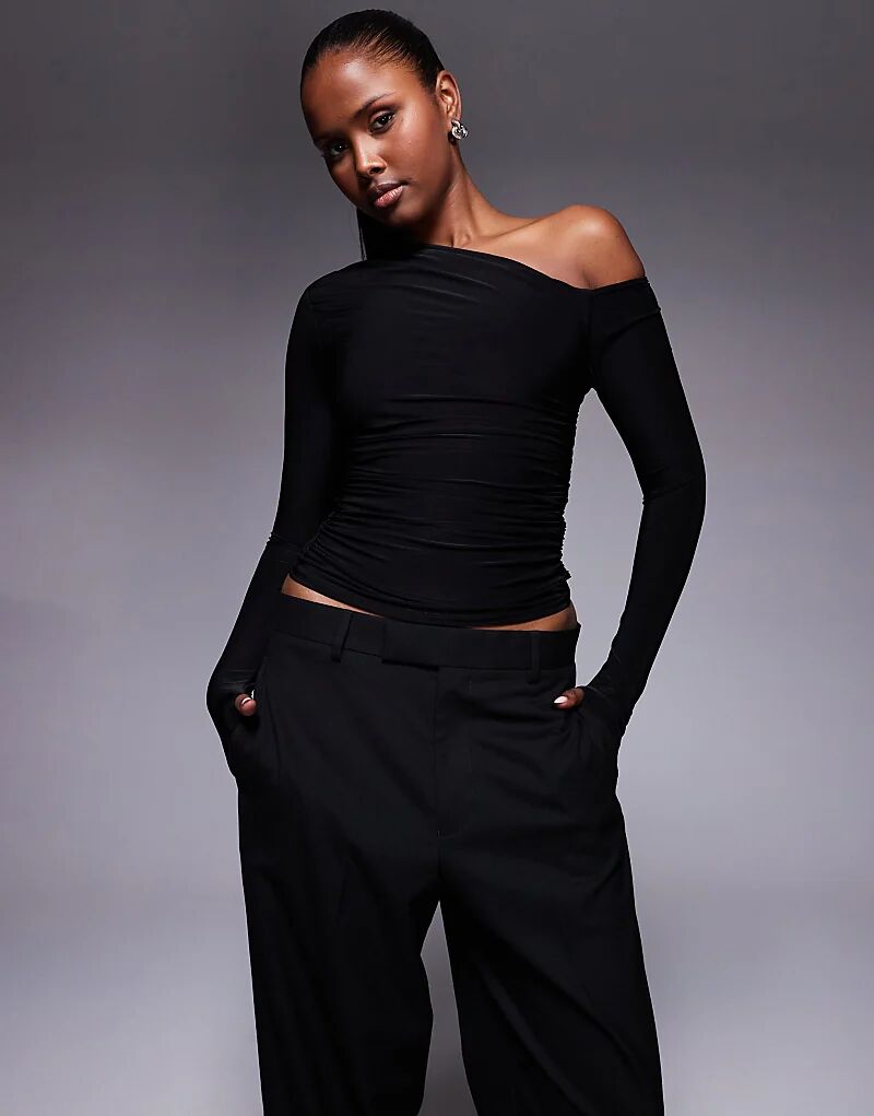 Эксклюзивный двухслойный облегающий топ Kaiia с открытыми плечами и длинными рукавами, с отверстием для большого пальца, черного цвета
Эксклюзивный двухслойный облегающий топ Kaiia с открытыми плечами и длинными рукавами, с отверстием для большого пальца, черного цвета