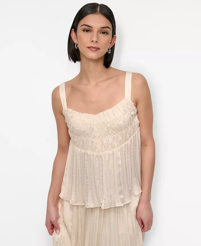 Женский топ без рукавов со сборкой и плиссировкой DKNY, белый
Женский топ без рукавов со сборкой и плиссировкой DKNY, белый