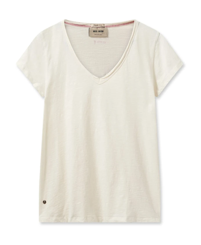 Простая футболка с V-образным вырезом, цвет экрю Mos Mosh, бежевый
Простая футболка с V-образным вырезом, цвет экрю Mos Mosh, бежевый