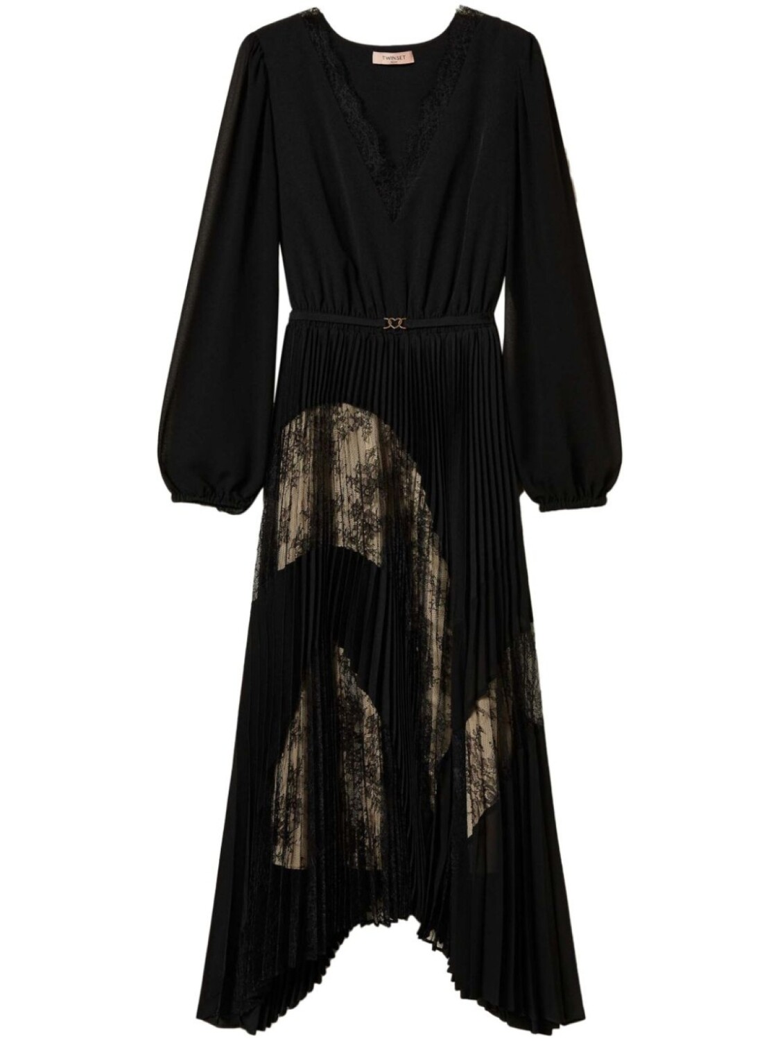 TWINSET платье из ткани жоржет со складками, черный
TWINSET платье из ткани жоржет со складками, черный