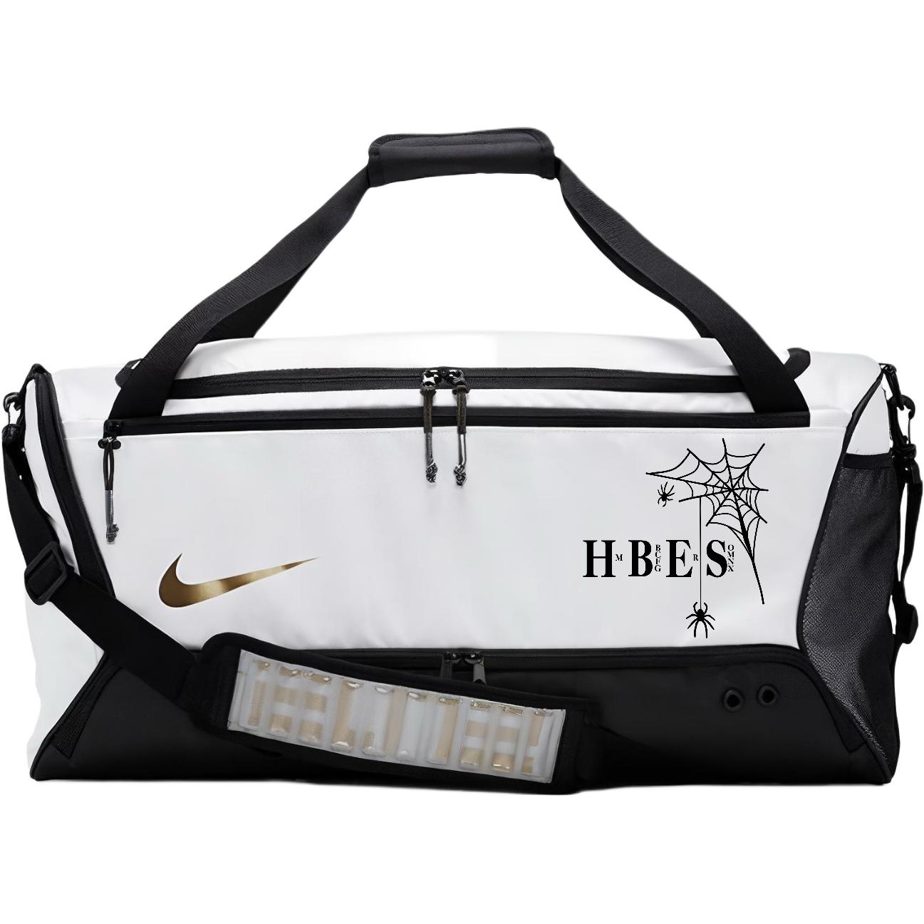 Nike Тканевая дорожная сумка унисекс переливающаяся черно-белая, Spider Web
Nike Тканевая дорожная сумка унисекс переливающаяся черно-белая, Spider Web